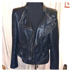 Women's Moto Biker Asymmetrical Short Jacket large